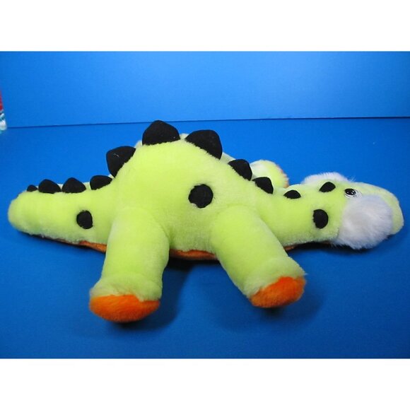 BJ Toys Neon Green Plush Dinosaur Toy With Black Spots  15" - Picture 8 of 10